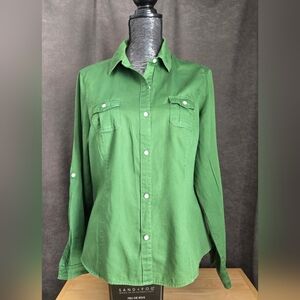 Old Navy Forest Green Button-Down Shirt
